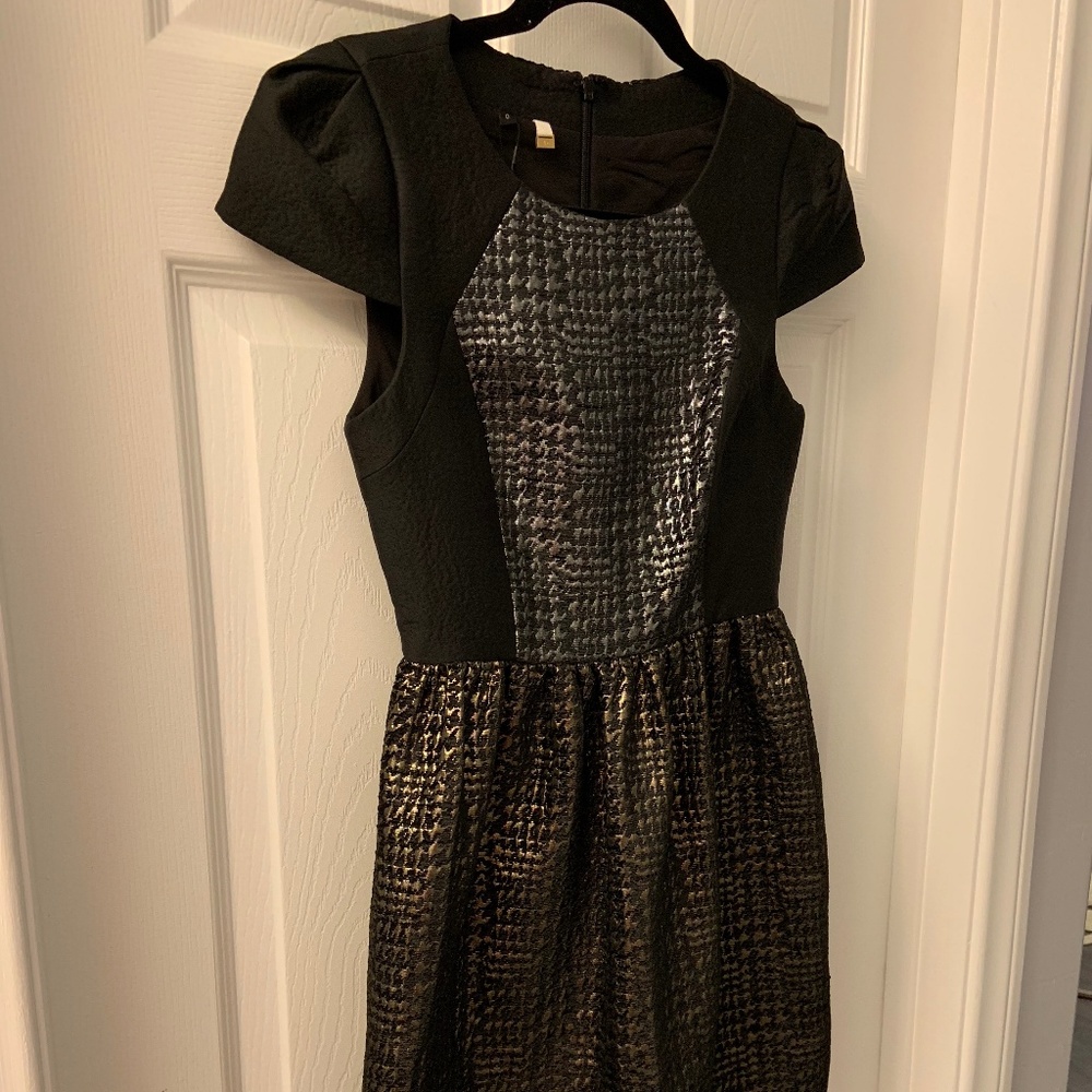 Cap-sleeve fit-and-flare cocktail dress